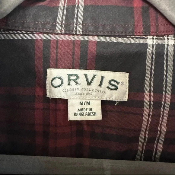 Orvis Plaid Button Down Long Sleeve Shirt Size Medium GUC - Picture 3 of 8